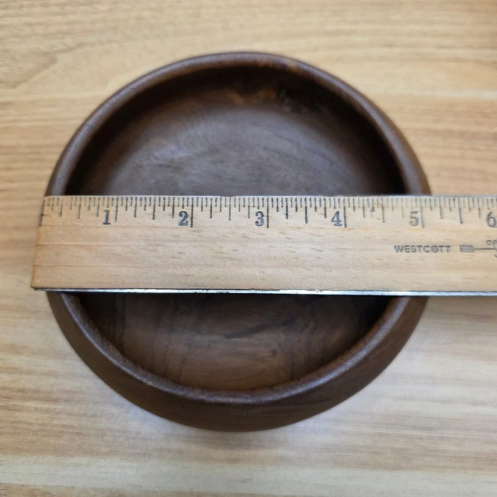Vintage Teak Solid Wood Salad Bowl Serving Set 7pc Brown Mid Century‎ Modern
